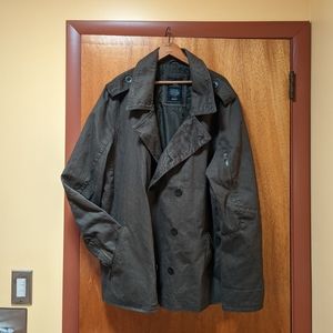 Rock&Republic green cotton double breasted/lined peacoat jacket young men's XXL